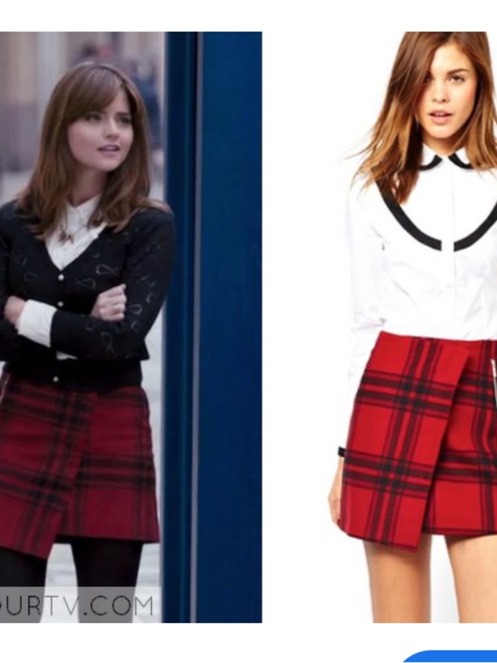 Dr Who Clara skirt Katherine Barclay Red and Black Plaid Mini Skirt